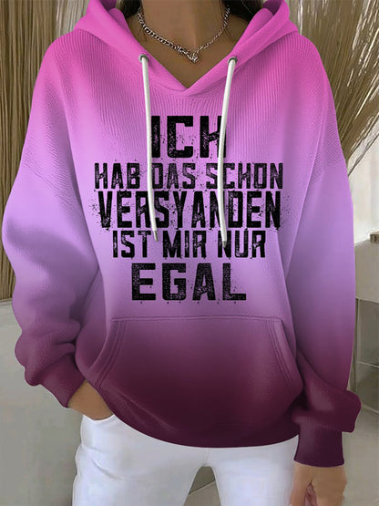 Frauen-Hoodie mit witzigem deutschem Slogan-Print