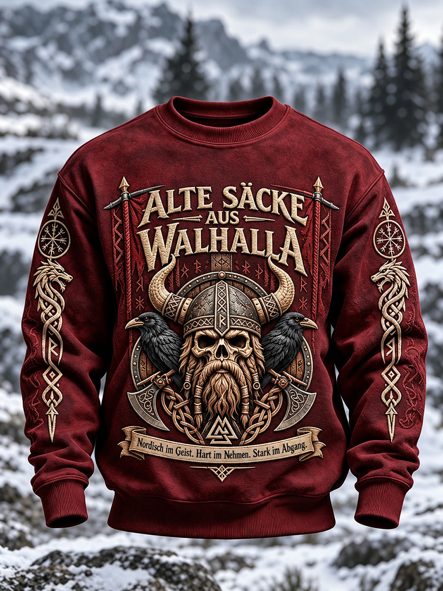 Herren-Sweatshirt im Viking-Stil mit Rundhals ausschnitt