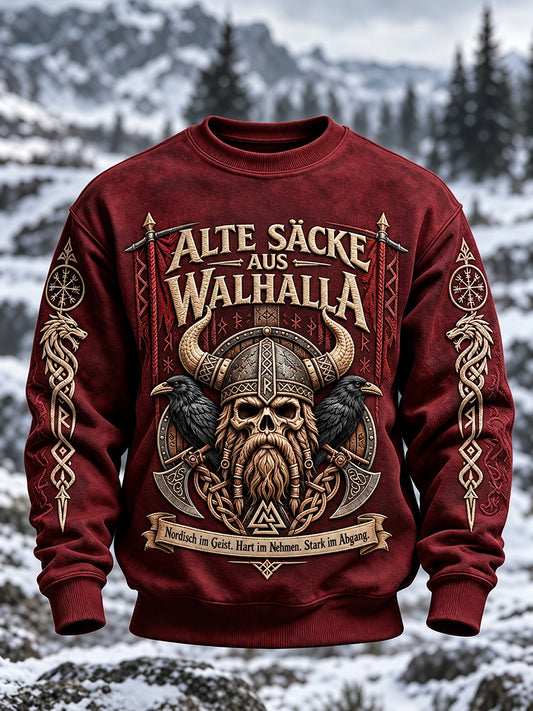 Herren-Sweatshirt im Viking-Stil mit Rundhals ausschnitt