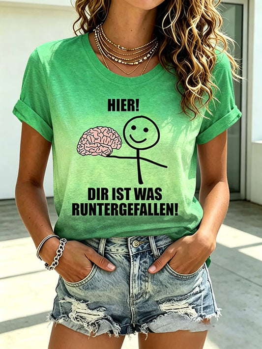 Frauen-T-Shirt mit witzigem deutschen Slogan-Print