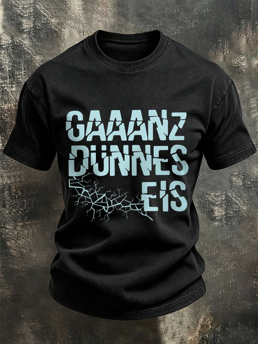 Herren-Funny-T-Shirt mit deutschem Spruch-Print