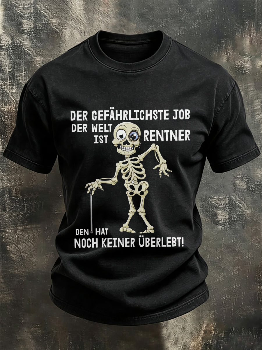 Herren-Funny-T-Shirt mit deutschem Spruch-Print