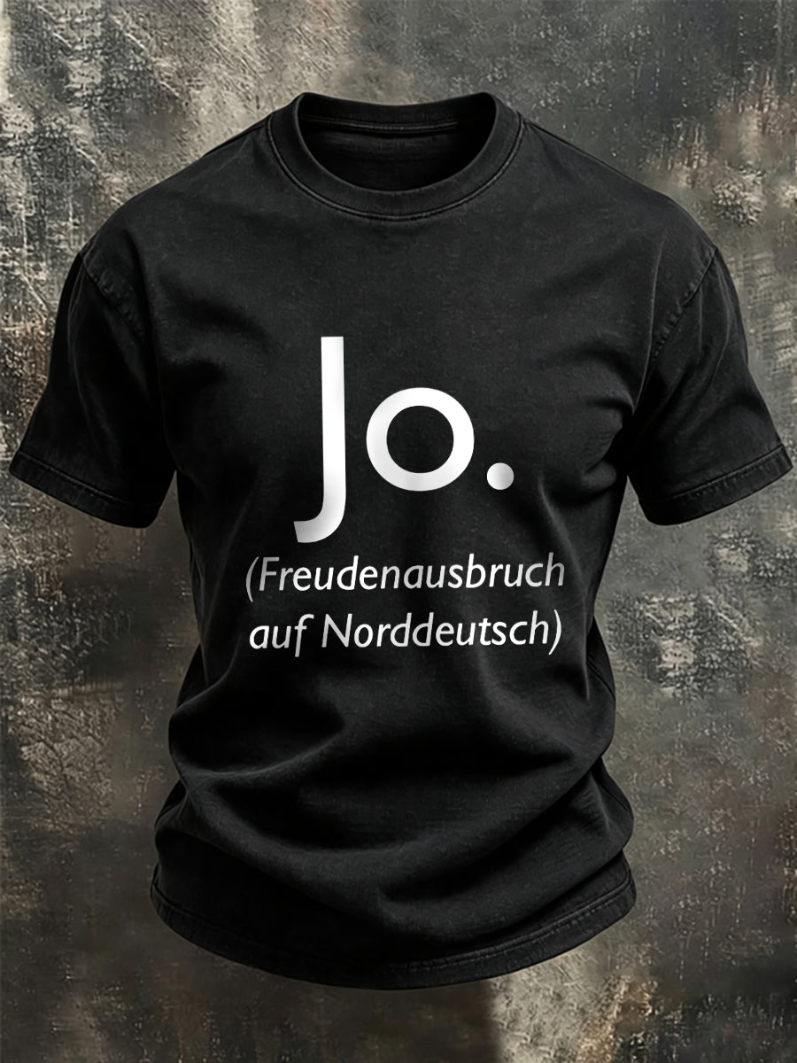 Herren-Funny-T-Shirt mit deutschem Spruch-Print