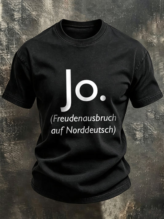 Herren-Funny-T-Shirt mit deutschem Spruch-Print