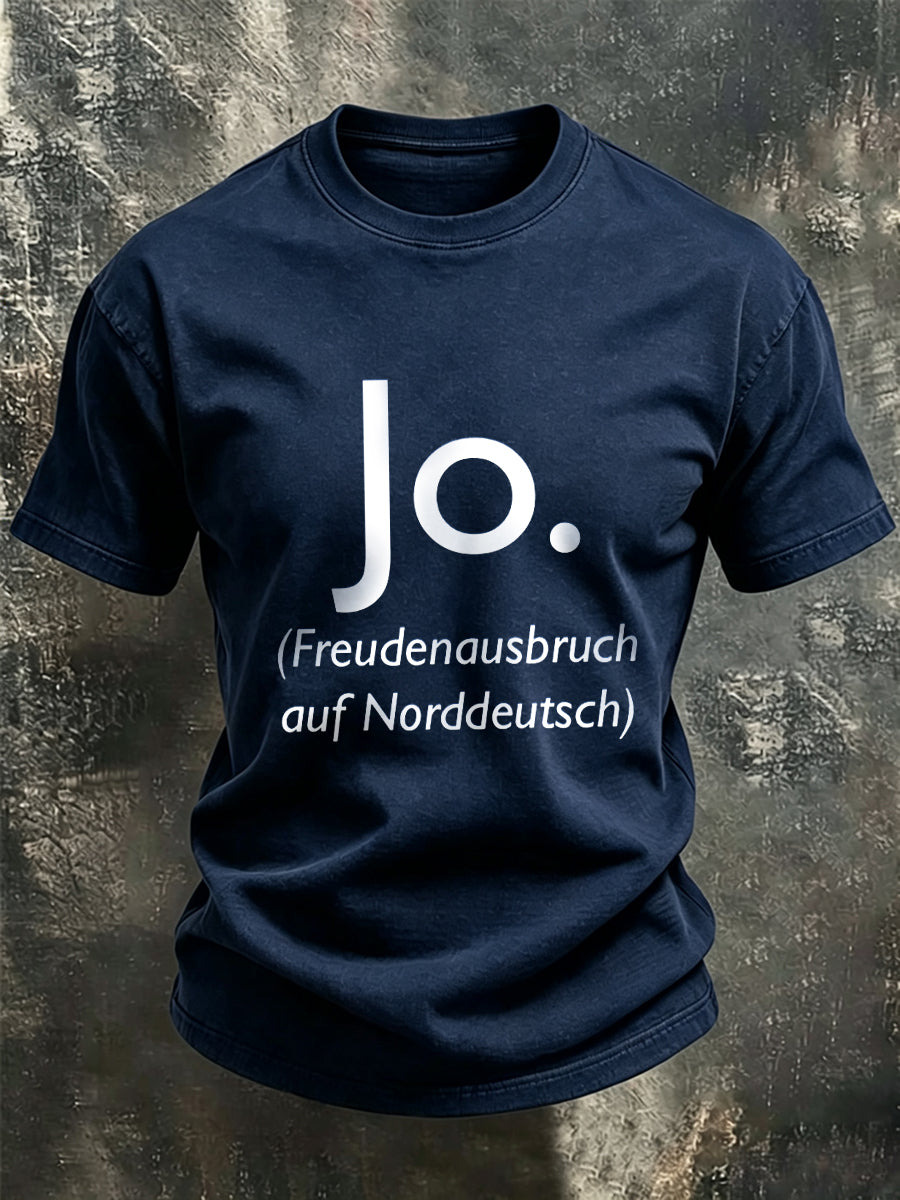 Herren-Funny-T-Shirt mit deutschem Spruch-Print
