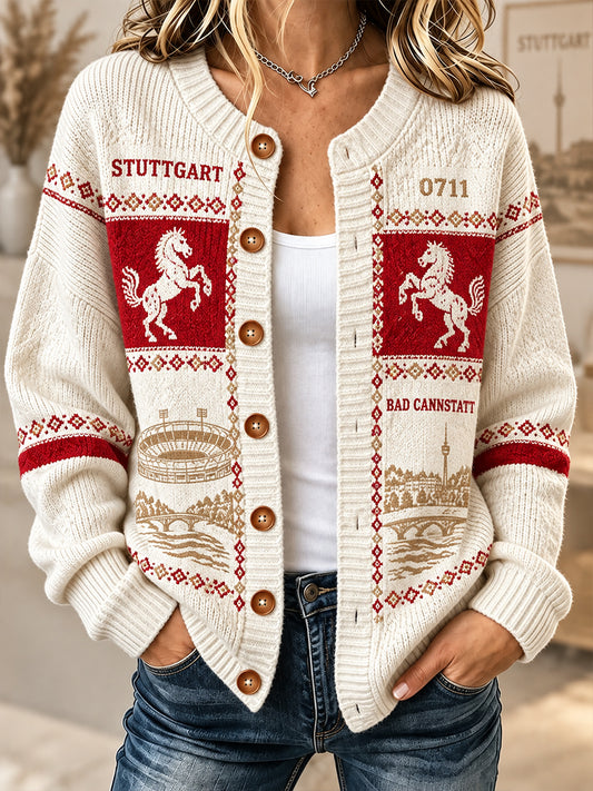 Damen-Strickjacke im Cardigan-Stil von