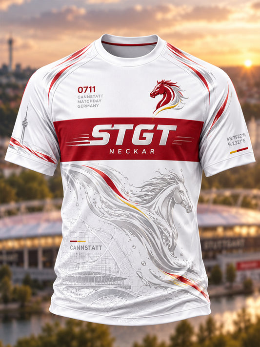 Herren-VfB-Stuttgart-T-Shirt mit kurzen Ärmeln