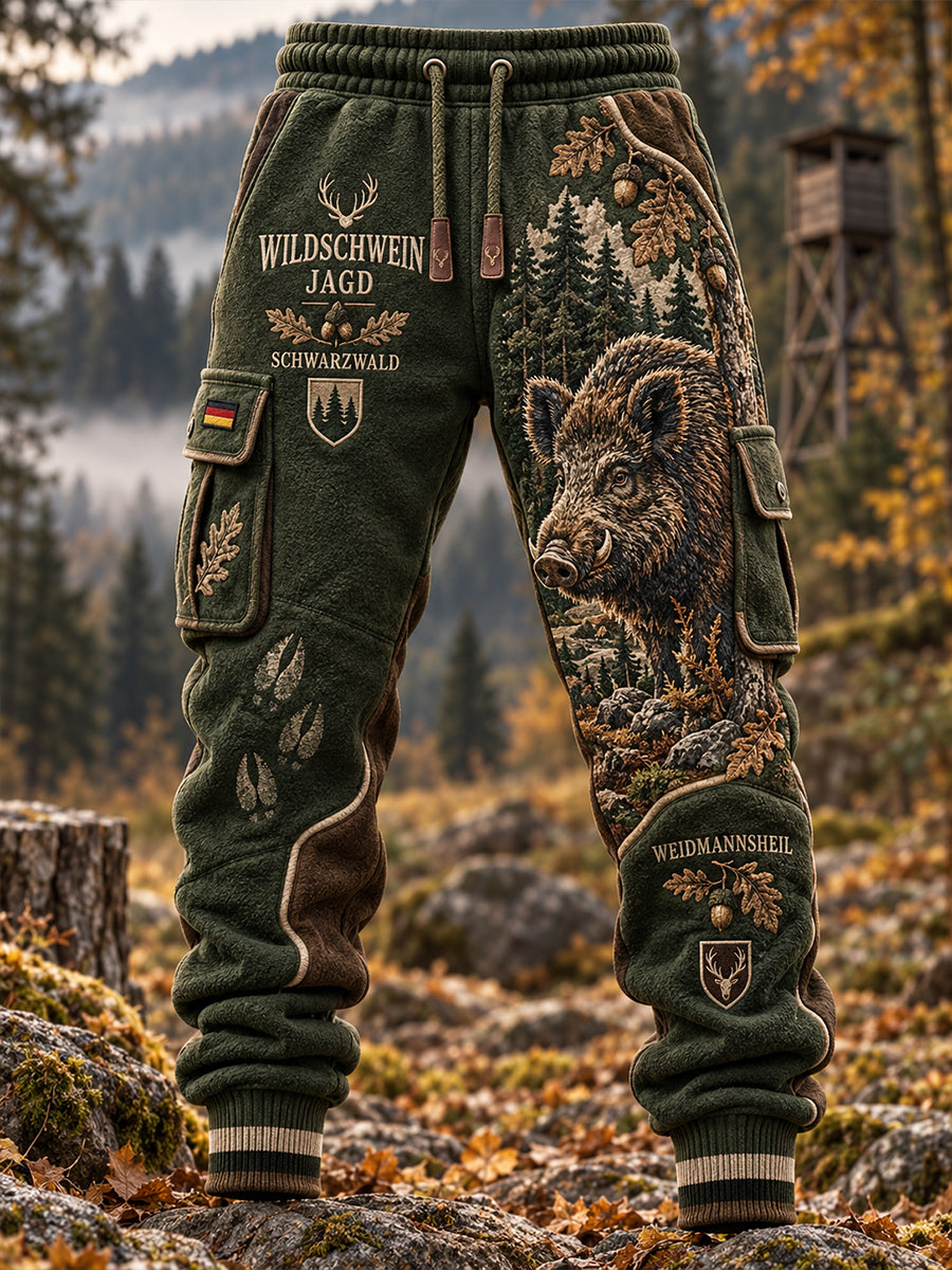 Herren-Herbstmode-Laufhose mit Jagdmotiv, lässige Sweatpants