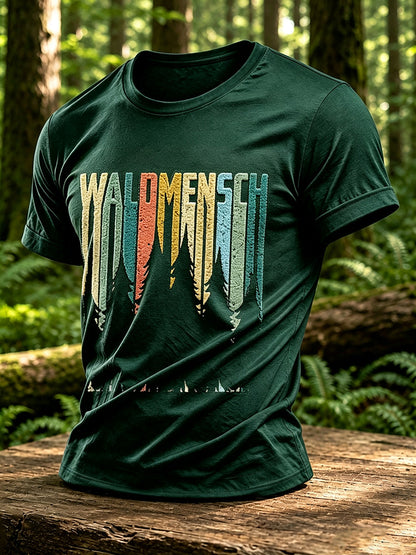 Herren-T-Shirt mit Outdoor- und Naturmotiv – Waldgrafik