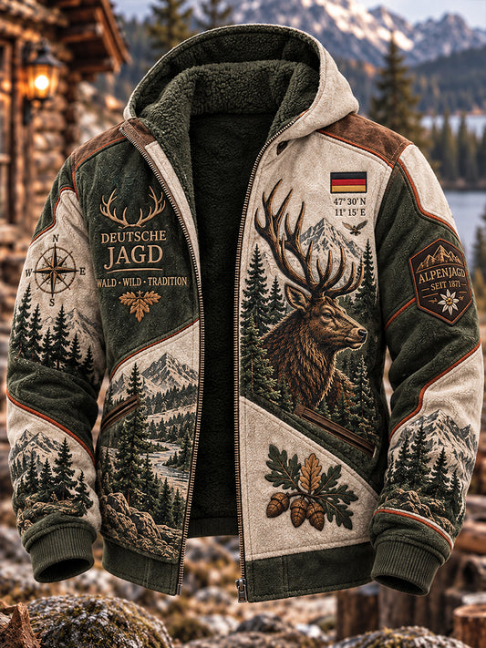 Herren-Jacke mit Kapuze und Fleecefutter für die deutsche Jagdsaison