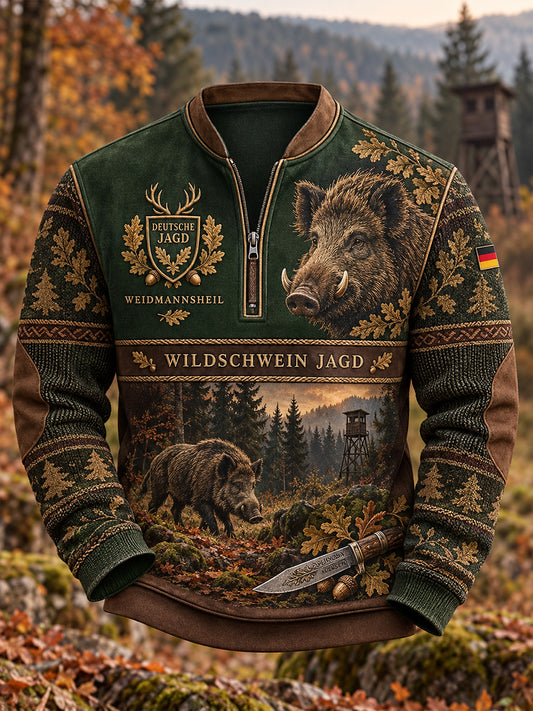 Herren-Halbzip-Sweatshirt für die deutsche Jagdsaison