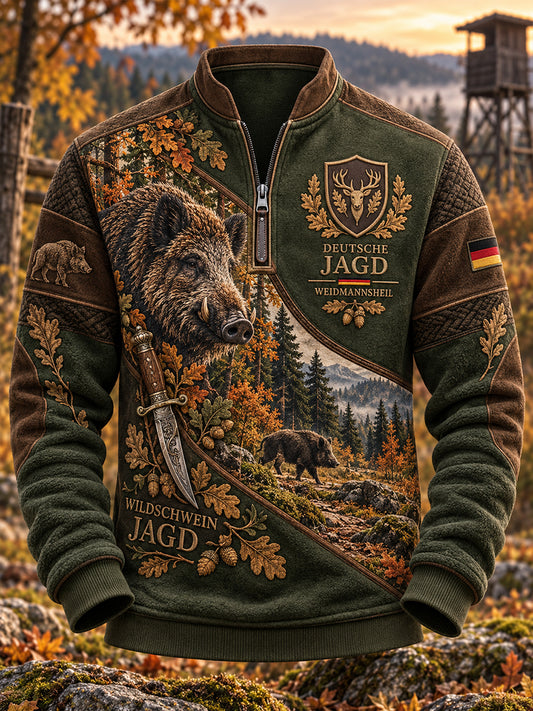 Herren-Halbzip-Sweatshirt für die deutsche Jagdsaison