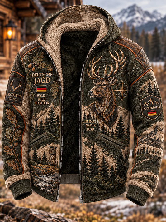Herren-Jacke mit Kapuze und Fleecefutter für die deutsche Jagdsaison