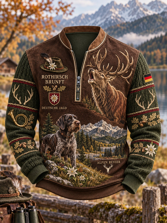Herren-Halbzip-Sweatshirt für die deutsche Jagdsaison