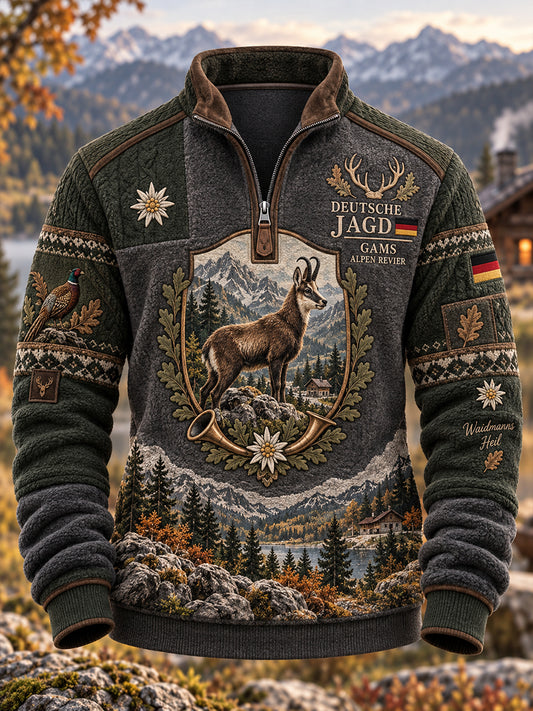 Herren-Halbzip-Sweatshirt für die deutsche Jagdsaison