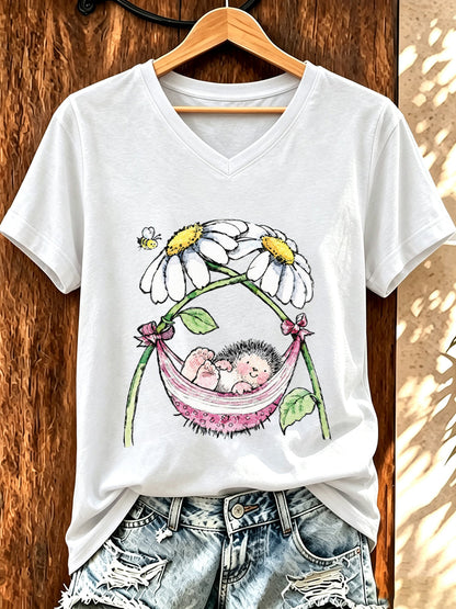 Lustiges T-Shirt für Damen mit Igel-Print