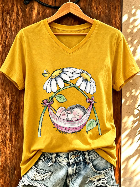 Lustiges T-Shirt für Damen mit Igel-Print