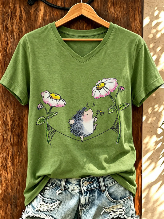 Lustiges T-Shirt für Damen mit Igel-Print