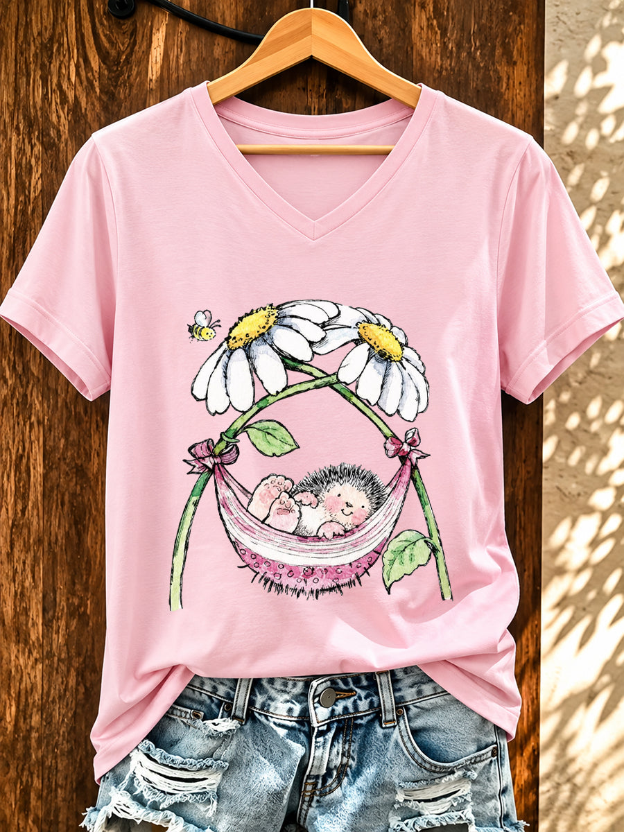 Lustiges T-Shirt für Damen mit Igel-Print
