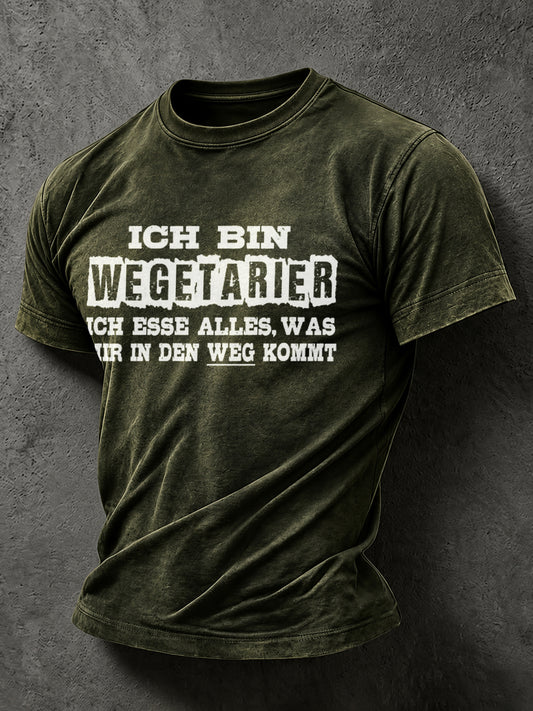 Lässiges Herren-T-Shirt mit witzigem Slogan-Print