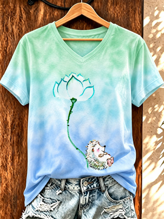 Lustiges T-Shirt für Damen mit Igel-Print
