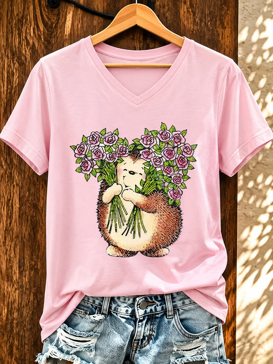 Lustiges T-Shirt für Damen mit Igel-Print