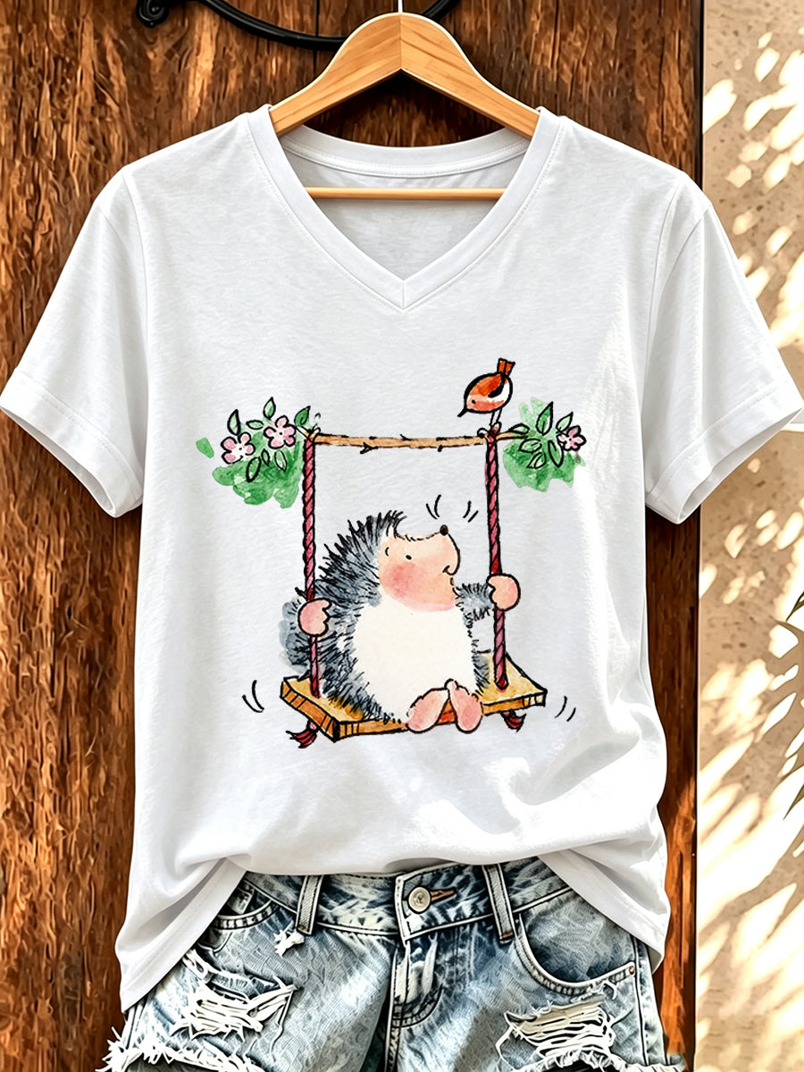 Lustiges T-Shirt für Damen mit Igel-Print