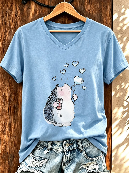 Lustiges T-Shirt für Damen mit Igel-Print