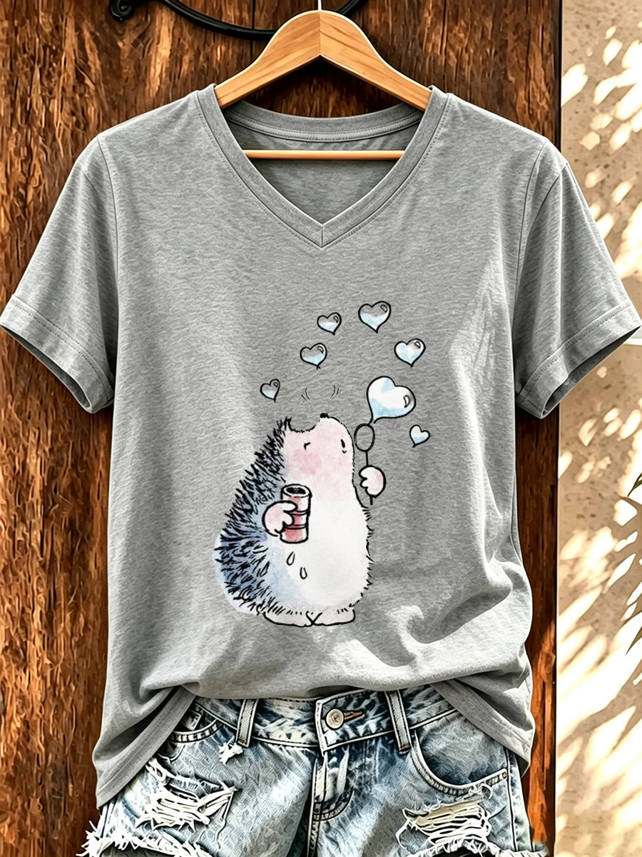 Lustiges T-Shirt für Damen mit Igel-Print