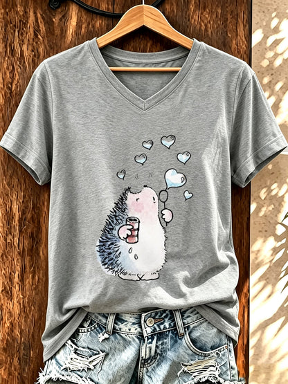Lustiges T-Shirt für Damen mit Igel-Print