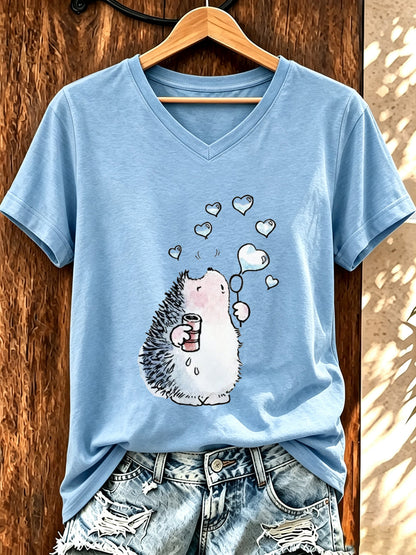 Lustiges T-Shirt für Damen mit Igel-Print