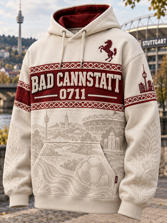 Herren-Oversize-Kapuzenpullover mit abfallenden Schultern und Taschen
