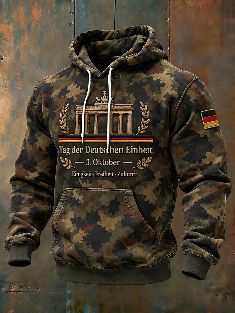 Kommunikations-Hoodie mit grafischem Motiv zum Tag der Einheit der Männer