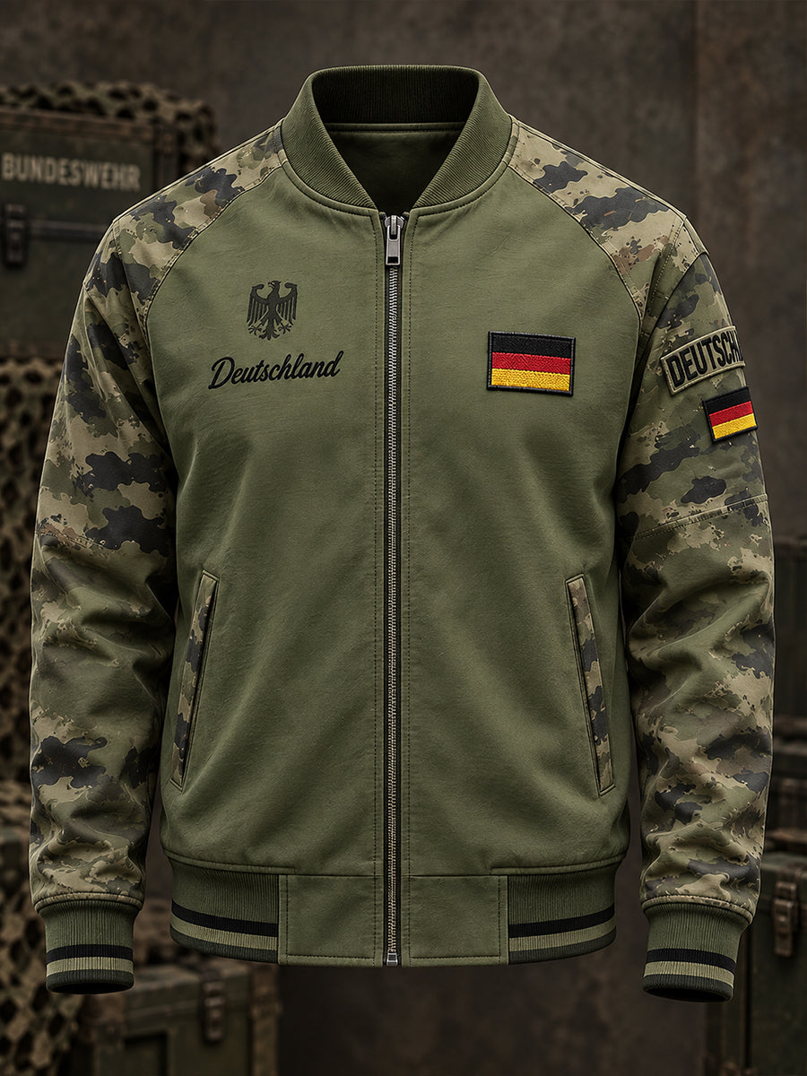 Herrenjacke mit langen Ärmeln und Grafikdruck zum Gedenken an Veteranen