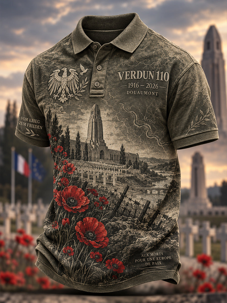 Herren-Poloshirt zum Gedenken an die Schlacht von Verdun