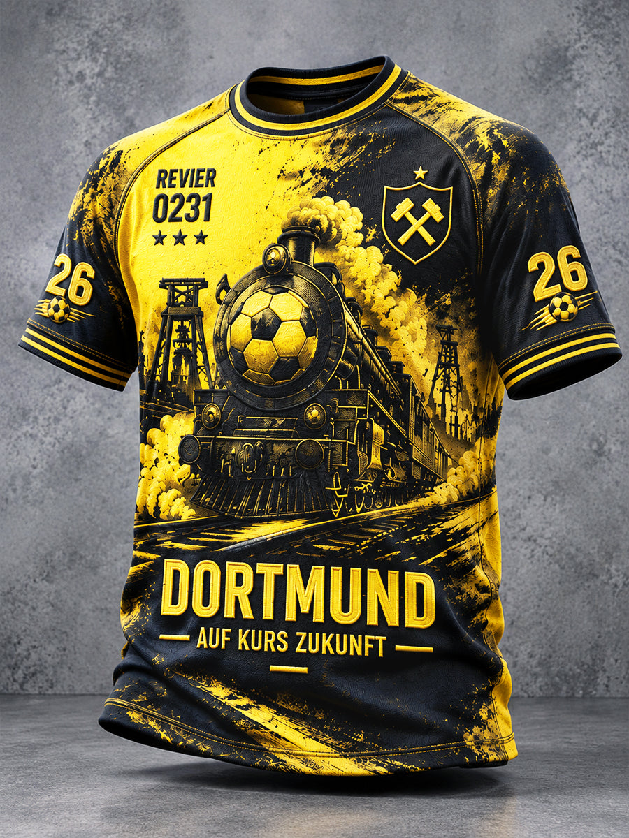 Herren-T-Shirt mit Graffiti-Print der Borussia Dortmund Bundesliga