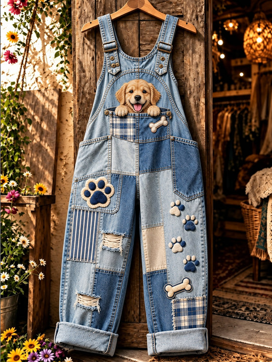 Lässige Damen-Overalls mit lustigem Tiermotiv-Druck