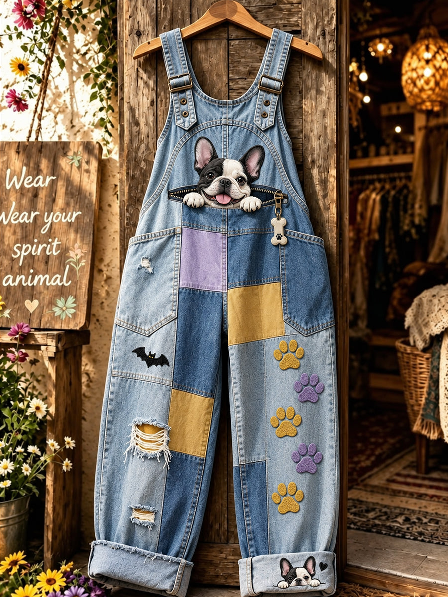 Damen Kunstdruck Casual Overalls