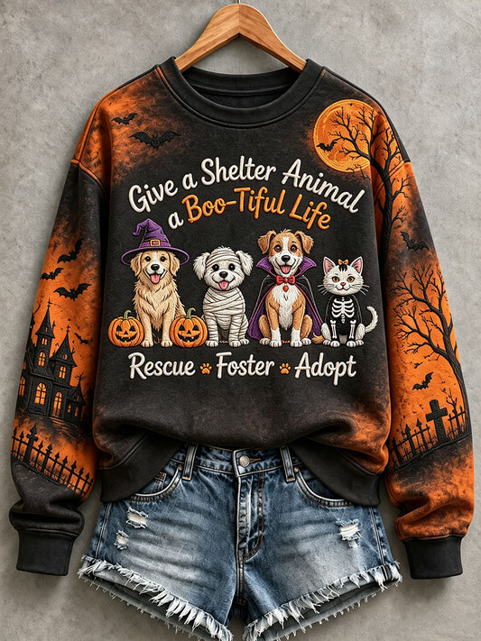 Frauen adoptieren ein Hunde monat Haustier Liebhaber Print Sweatshirt