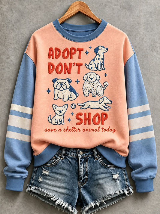 Damen-Sweatshirt mit Haustiermotiv zum „Adoptiere-einen-Hund“-Monat für Tierliebhaber