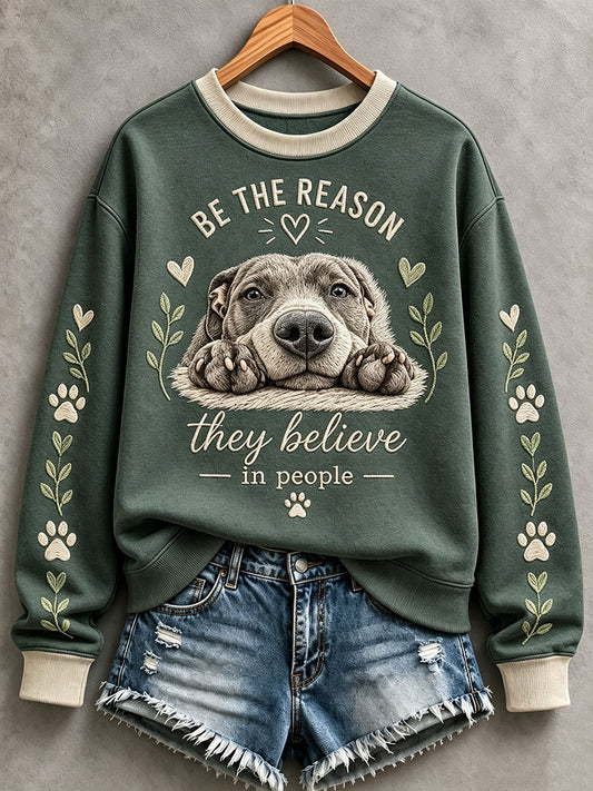 Damen-Sweatshirt mit Haustiermotiv zum „Adoptiere-einen-Hund“-Monat für Tierliebhaber