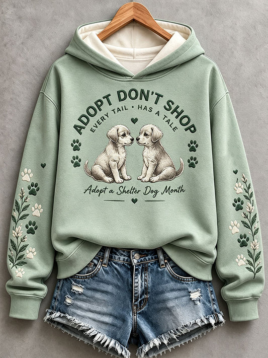 Damen-Sweatshirt mit Haustiermotiv zum „Adoptiere-einen-Hund“-Monat für Tierliebhaber