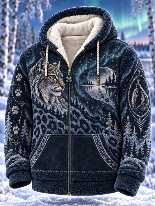 Herren-Winter tiermantel mit Pelz ausgekleidet