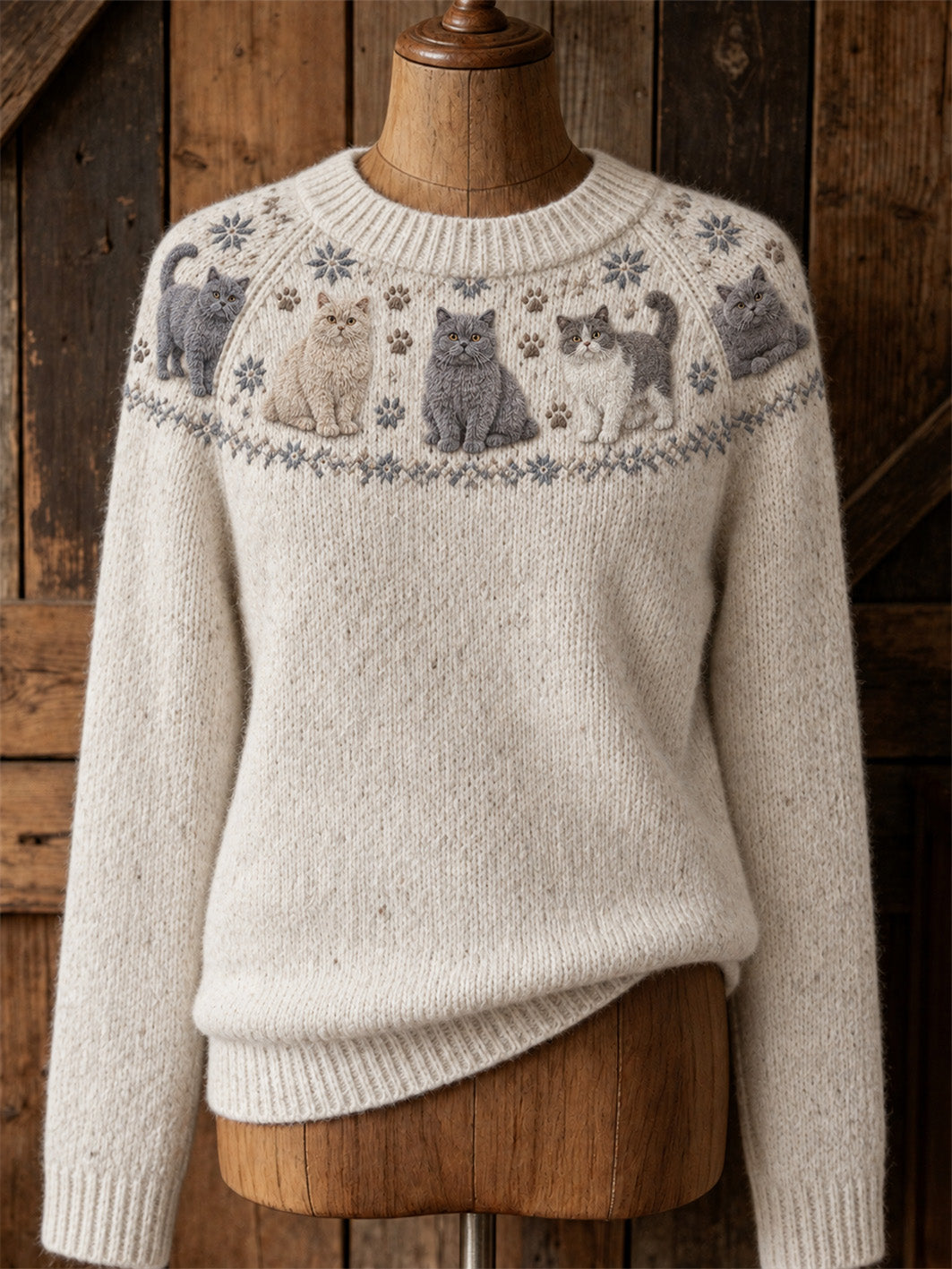 Damen-Pullover mit süßem Katzen design, lässiger Raglan-Ärmel