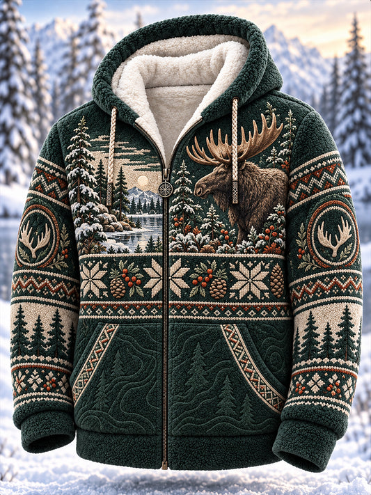 Herren-Wintermantel mit Tierfellfutter