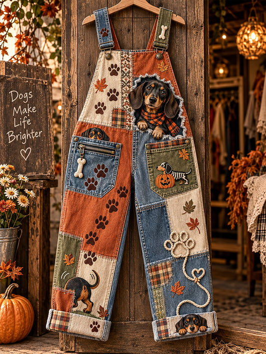 Lässige Damen-Overalls mit lustigem Tiermotiv-Druck