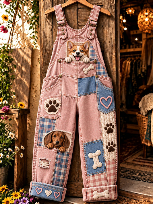 Lässige Damen-Overalls mit lustigem Tiermotiv-Druck
