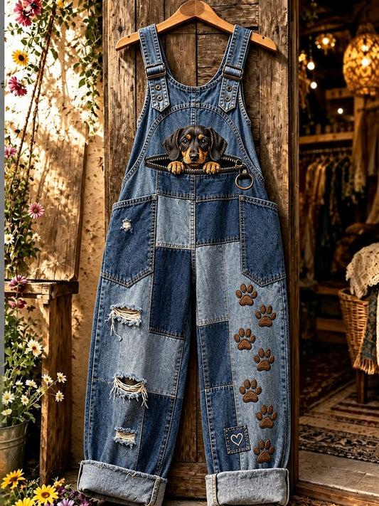 Lässige Damen-Overalls mit lustigem Tiermotiv-Druck