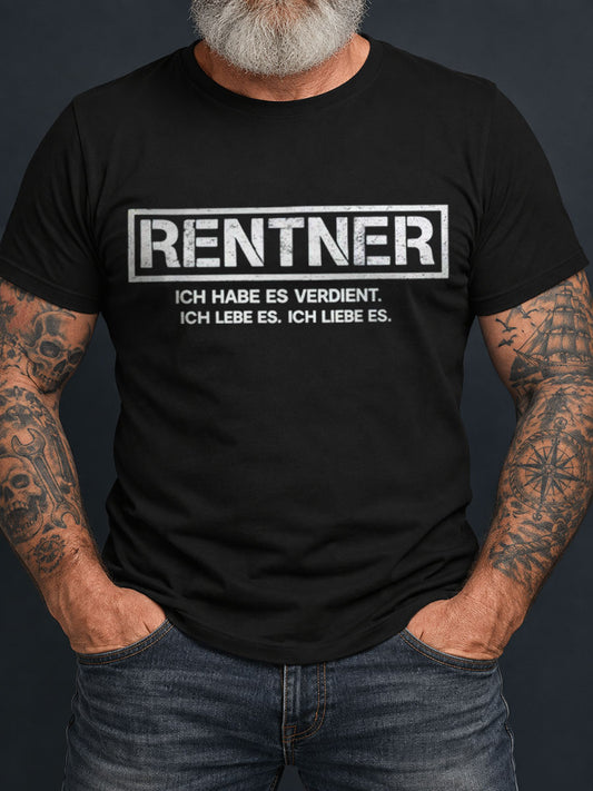 Lustiges Herren-T-Shirt mit deutschem Rentner-Renten-Slogan