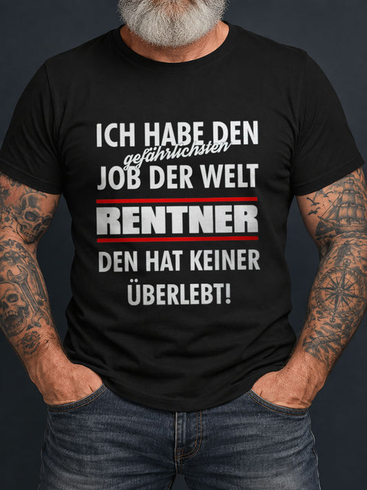 Lustiges Herren-T-Shirt mit deutschem Rentner-Renten-Slogan